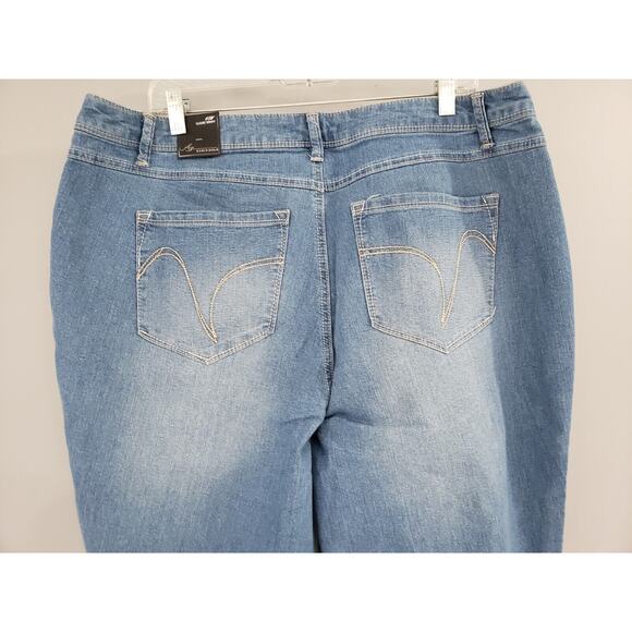 NEW SIZE 18W - A3 Denim Distressed Classic Skinny Jeans Stretch - Picture 5 of 5